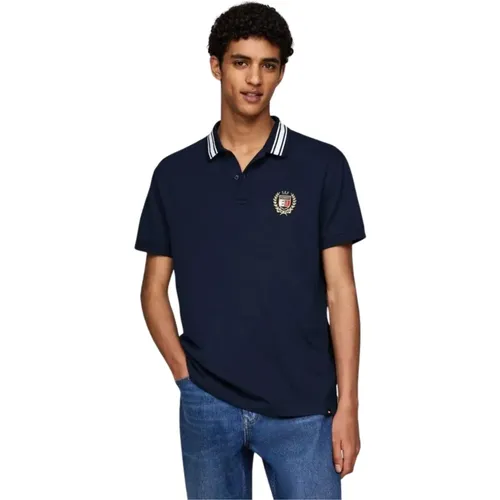 Polo Shirt with Embroidered Shield , male, Sizes: M - Tommy Hilfiger - Modalova