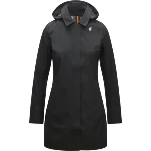 Three-layered Jacket with Hood and Zipper , female, Sizes: M, S, XS - K-way - Modalova