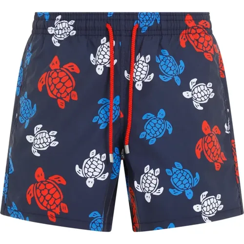 Blue Swim Shorts with Tortues , male, Sizes: M - Vilebrequin - Modalova