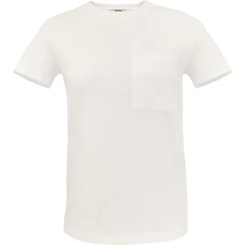 T-Shirt with Chest Pocket , female, Sizes: M, XS, S - Max Mara - Modalova