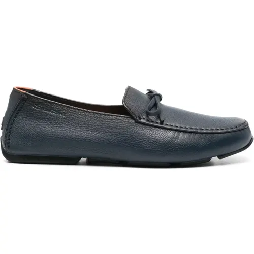 Leather Loafers Casual Flats , male, Sizes: 9 UK, 12 UK, 7 UK, 10 UK - Santoni - Modalova