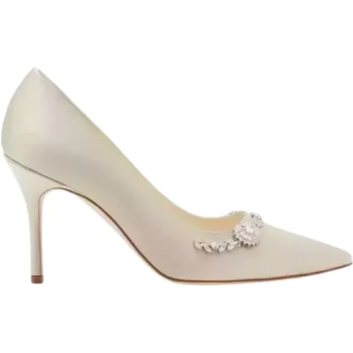 Crystal Stiletto Heels , female, Sizes: 6 1/2 UK - Manolo Blahnik - Modalova