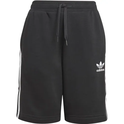 Schwarze sportliche Shorts mit Trefoil-Logo und 3 Streifen - adidas Originals - Modalova