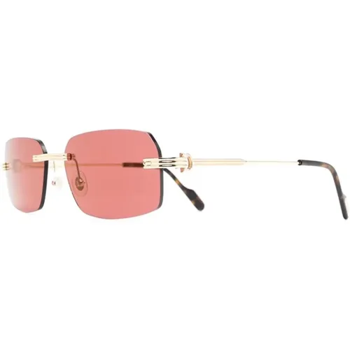 Goldene Sonnenbrille Stilvolles Modell,Stylische Sonnenbrille CT0271S,Goldene Sonnenbrille mit Original-Etui - Cartier - Modalova