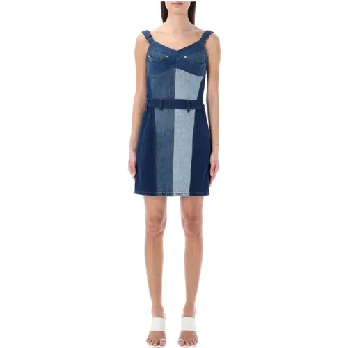 Blaues Mittellanges Kleid - Damen Ss23 Kollektion , Damen, Größe: M - Marine Serre - Modalova