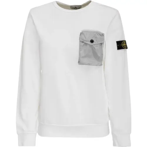 Weißer Pullover mit Nylon-Tasche - Stone Island - Modalova