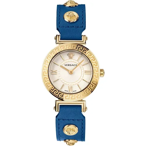 Tribute Leather Watch , female, Sizes: ONE SIZE - Versace - Modalova