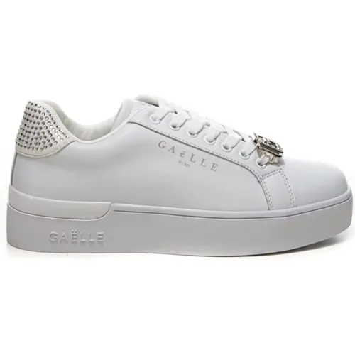 Weiße Leder Low-Top Sneakers Damen , Damen, Größe: 36 EU - Gaëlle Paris - Modalova