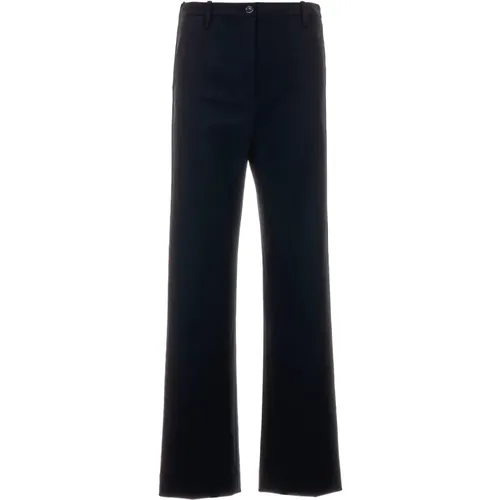 High-rise Navy Wool Pants , female, Sizes: W30 - Nine In The Morning - Modalova