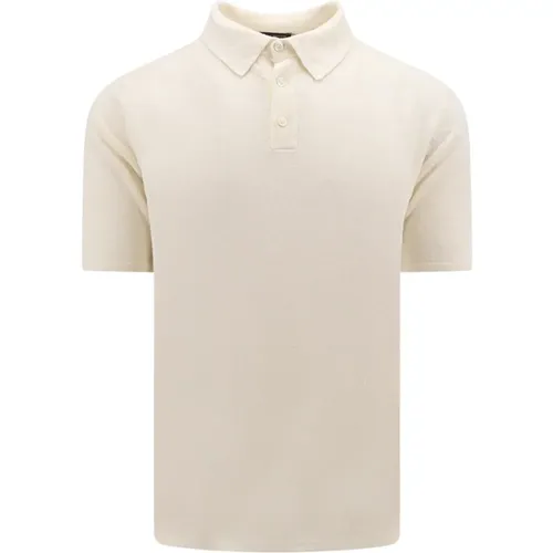 Weißes Leinen T-Shirt mit Kragen , Herren, Größe: 2XL - Roberto Collina - Modalova