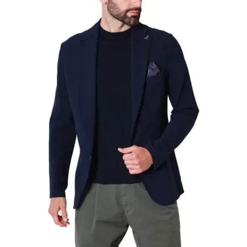 Stretch Jersey Blazer Jacke mit Einstecktuch , Herren, Größe: L - BOB - Modalova