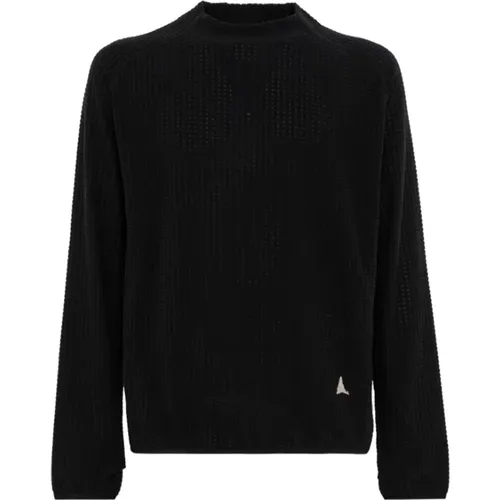 Grid Mockneck Knitwear , male, Sizes: L, XL - ROA - Modalova