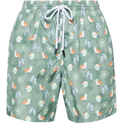 Polyester Swim Shorts with Side Pockets , male, Sizes: M, L, XL - Barba - Modalova