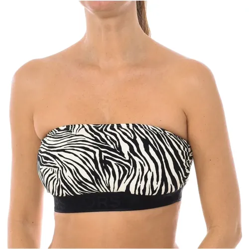 Bikini-Top mit Zebra-Print und Reißverschluss , Damen, Größe: S - Michael Kors - Modalova