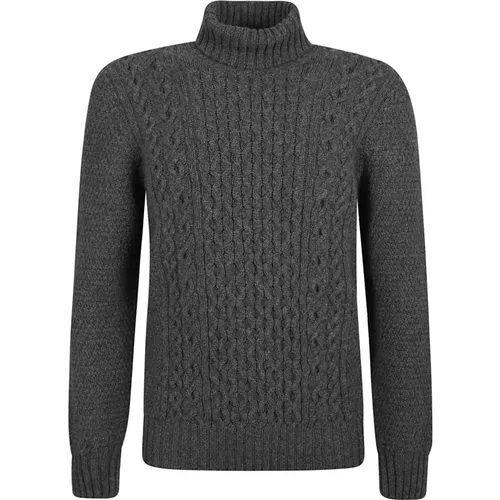 Anthrazit Pullover Dolcevita Aran Tubico , Herren, Größe: 2XL - Drumohr - Modalova