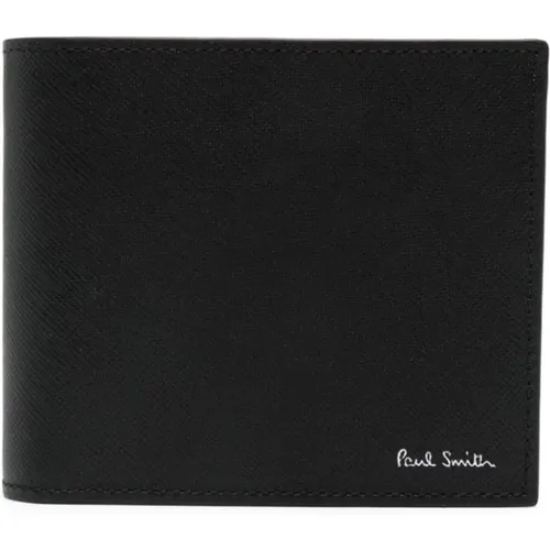 Leather Wallet with Logo Print , male, Sizes: ONE SIZE - Paul Smith - Modalova