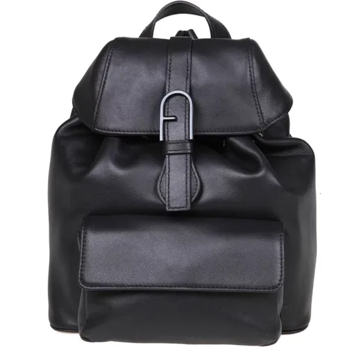 Leather Backpack with Front Pocket , female, Sizes: ONE SIZE - Furla - Modalova