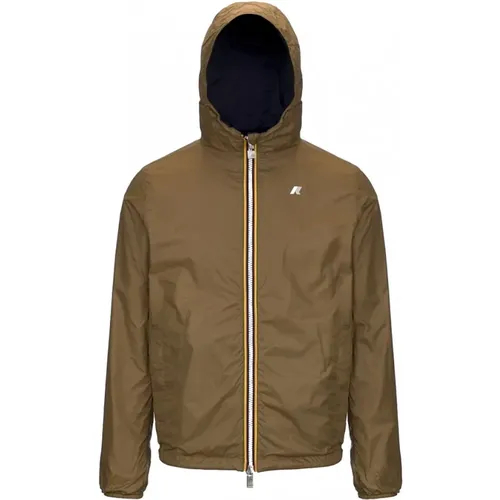 Wendbare Eco-Jacke Jake Blau/Beige , Herren, Größe: M - K-way - Modalova