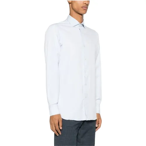 Clear Cotton Shirt Cutaway Collar , male, Sizes: 2XL, M, 4XL, XL, S - Finamore - Modalova