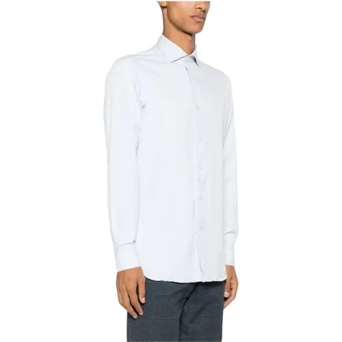 Clear Cotton Shirt Cutaway Collar , male, Sizes: 2XL, M, S - Finamore - Modalova