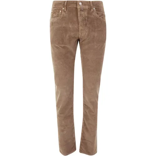 Khaki Slim-Fit Denim Trousers , male, Sizes: W31, W34, W35, W33, W32, W36 - Jacob Cohën - Modalova