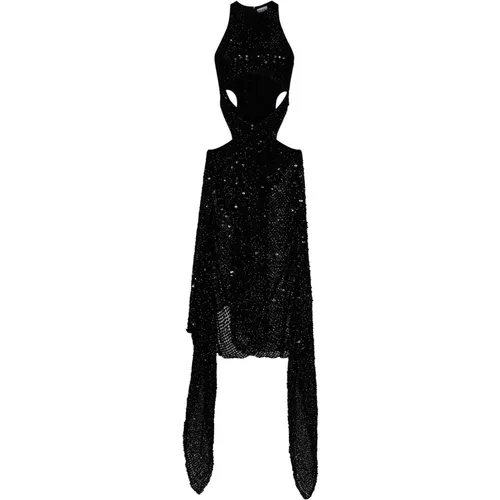 Sequin Asymmetrical Dress Aw23 , female, Sizes: XS - The Attico - Modalova
