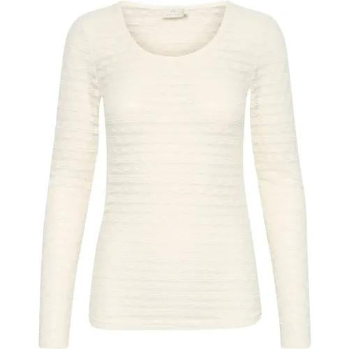 Mesh-T-Shirt mit langen Ärmeln , Damen, Größe: XS - Kaffe - Modalova