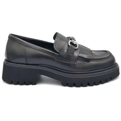 Leather Loafer with Accessory , female, Sizes: 3 UK, 4 UK, 5 UK - Guglielmo Rotta - Modalova