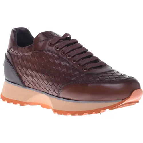 Lace-up in woven leather , Herren, Größe: 43 EU - Baldinini - Modalova