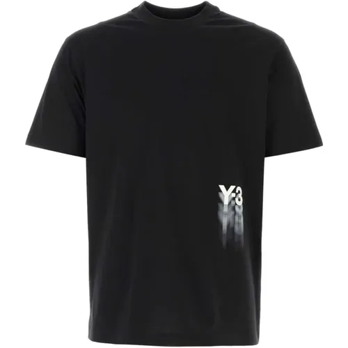 Schwarzes Baumwoll-T-Shirt,Sportliches T-Shirt mit kurzen Ärmeln - Y-3 - Modalova