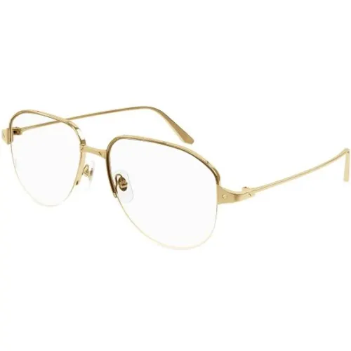 Gold Transparent Ct0352O Eyeglasses , unisex, Sizes: 56 MM - Cartier - Modalova