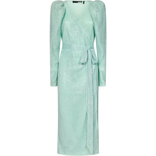 Sequin Mesh Wrap Midi Dress , female, Sizes: L - Rotate Birger Christensen - Modalova