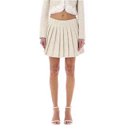 Womens Clothing Skirts Gold Ss24 , female, Sizes: XS - Self Portrait - Modalova