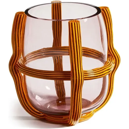 MultiColour Glass Vase with Reticulated Cords , unisex, Sizes: ONE SIZE - Cassina - Modalova