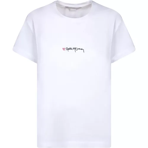 Weißes T-Shirt mit kurzen Ärmeln - Stella Mccartney - Modalova