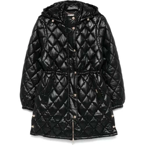 Diamond Quilted Hooded Coat , female, Sizes: M - Liu Jo - Modalova