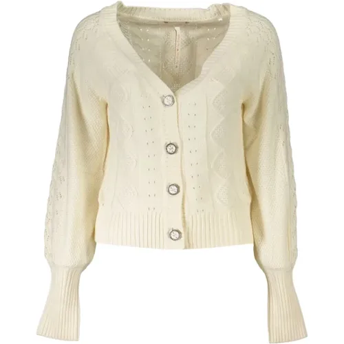 Elegant Long-Sleeve Cardigan with Contrast , female, Sizes: XS, S - Guess - Modalova