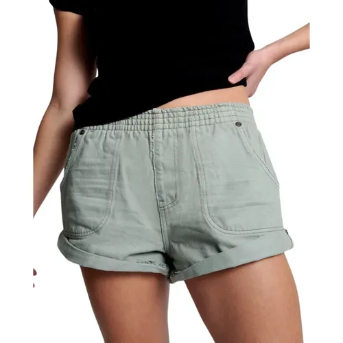 Khaki Boyfriend Shorts Vintage Stil , Damen, Größe: 2XS - One Teaspoon - Modalova