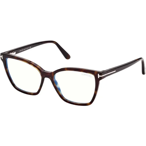 Blau Block Brillen in Dunkel Havana - Tom Ford - Modalova