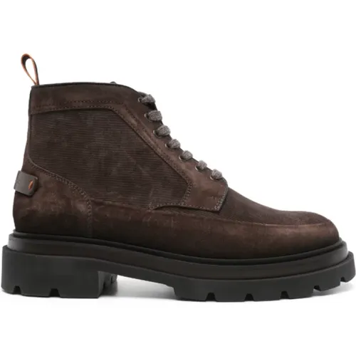 Chocolate Suede Hiking Boots , male, Sizes: 10 1/2 UK, 9 1/2 UK, 7 1/2 UK, 8 UK, 10 UK - Santoni - Modalova