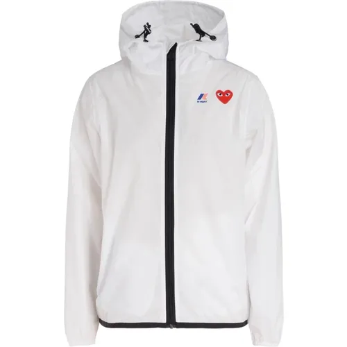 X K-Way Claude Hooded Rain Jacket , male, Sizes: S, L, XL - Comme des Garçons Play - Modalova