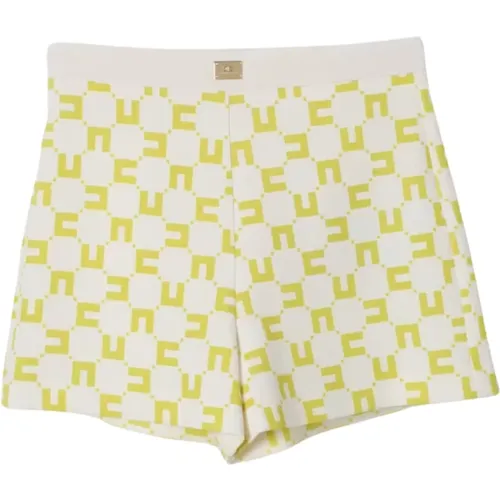 Beige Logo Print Kinder Shorts - Elisabetta Franchi - Modalova