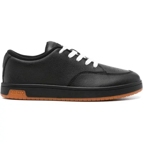 Grained Leather Sneakers Logo Patch , male, Sizes: 6 UK, 7 UK - Kenzo - Modalova