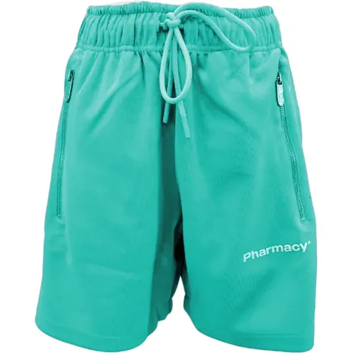 Grüne Bermuda Shorts mit Logo Print , Damen, Größe: M - Pharmacy Industry - Modalova