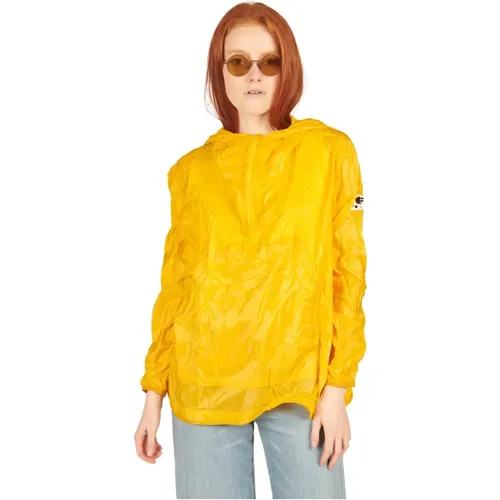 Gelbe Faltbare Jacke mit Kapuze , Damen, Größe: M - OOF Wear - Modalova