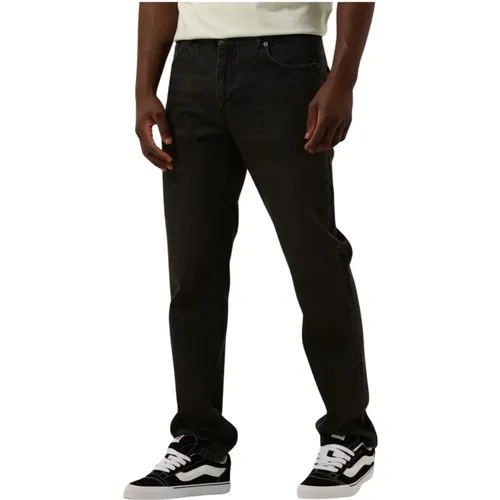 Klassische schwarze Straight Leg Jeans , Herren, Größe: W33 L32 - Woodbird - Modalova
