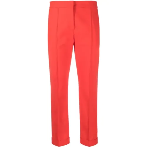 Stilvolle Rote Gekürzte Hose , Damen, Größe: XS - Moschino - Modalova