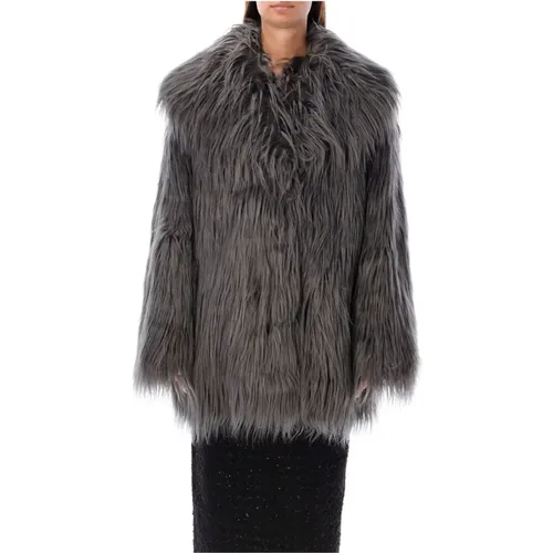 Grey Faux Fur Coat Outerwear Aw24 , female, Sizes: M - Rotate Birger Christensen - Modalova