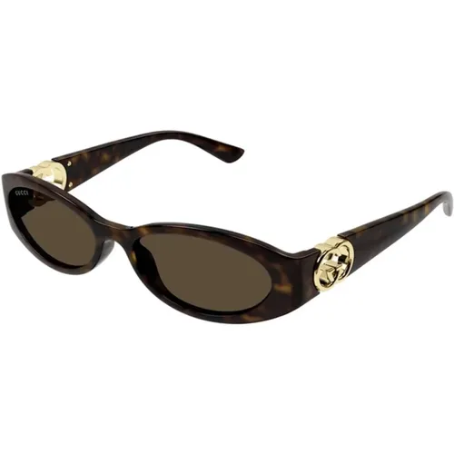 Havana Sunglasses Gg1660S , female, Sizes: 56 MM - Gucci - Modalova