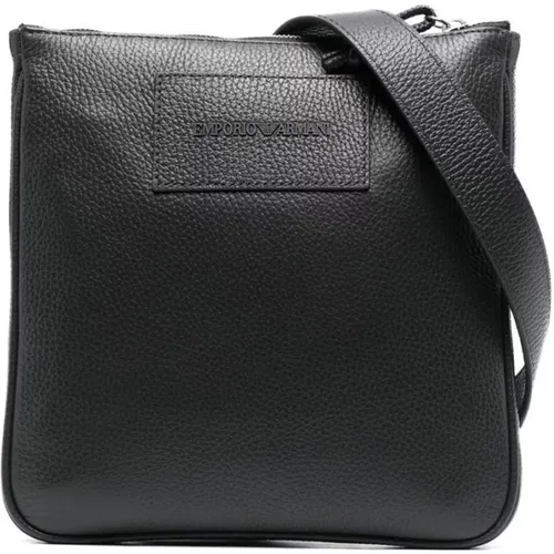 Grey Casual Messenger Bag , male, Sizes: ONE SIZE - Emporio Armani - Modalova